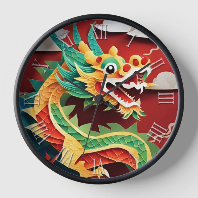 Cute Chinese New Year Dragon Zodiac Birthday WC Clock (Front)