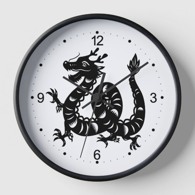 Cute Chinese New Year Dragon Zodiac BirthdayWC Clock (Front)
