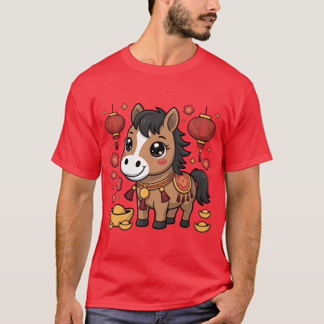 Cute Chinese New Year Horse Tee | Lunar New Year L (Front)