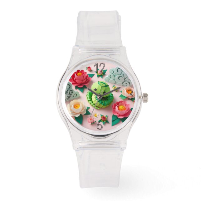 Cute Chinese New Year Snake Origami WGW1 Watch (Front)