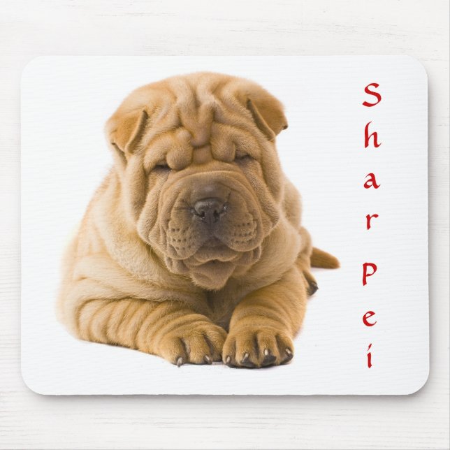 Cute Chinese Shar Pei Puppy Mousepad (Front)