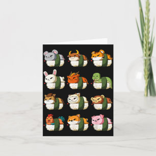 Cute Chinese Zodiac Animal Signs Lunar New Year Su Card