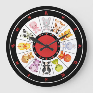 Cute Chinese Zodiac Circle wall clocks
