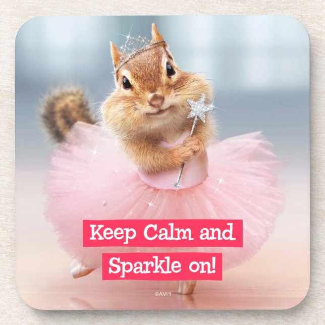 Cute Chipmunk Ballerina in tutu at Dance Studio Coaster (Front)