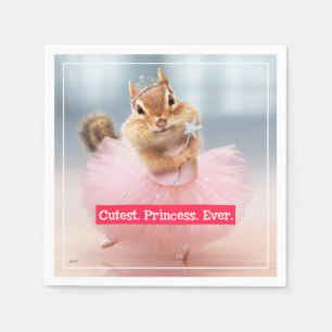 Cute Chipmunk Ballerina in tutu at Dance Studio Napkin