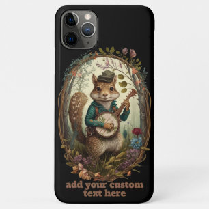 Cute Chipmunk Banjo Wildflower Cottagecore Custom iPhone 11 Pro Max Case