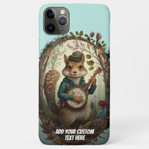 Cute Chipmunk Banjo Wildflower Cottagecore Custom iPhone 11 Pro Max Case