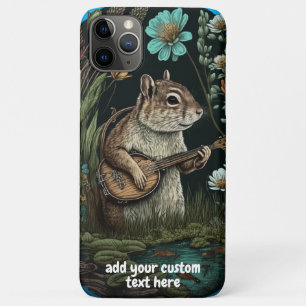 Cute Chipmunk Banjo Wildflower Cottagecore Custom iPhone 11 Pro Max Case