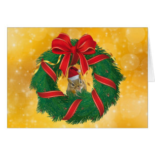 Cute Chipmunk Christmas Wreath