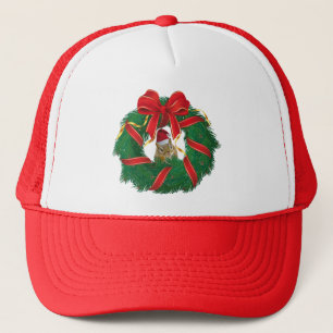 Cute Chipmunk Christmas Wreath Trucker Hat