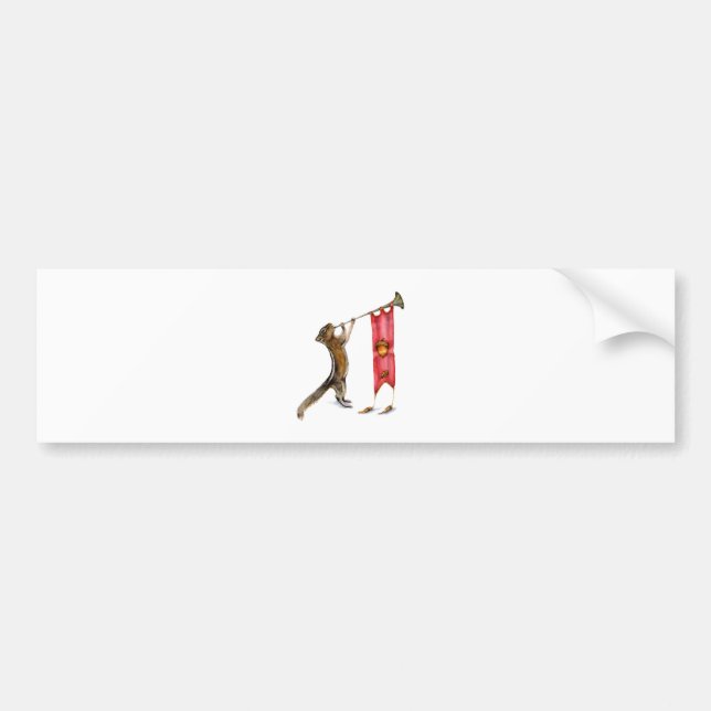 Cute Chipmunk Herald Bumper Sticker (Front)