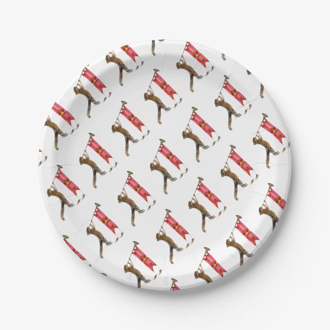 Cute Chipmunk Herald Paper Plate (Front)
