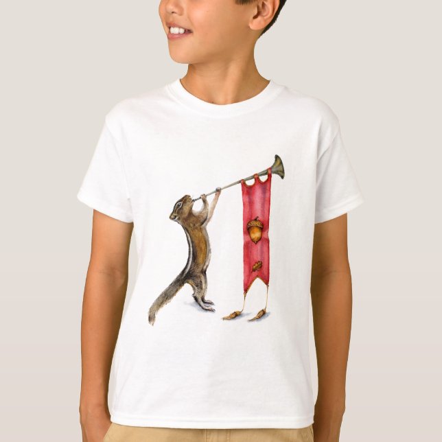 Cute Chipmunk Herald T-Shirt (Front)