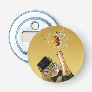 Cute Chipmunk New Year’s Eve Party Bottle Opener