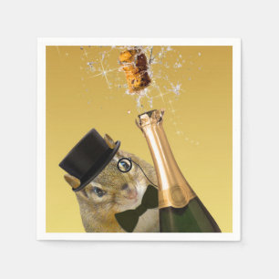 Cute Chipmunk New Year’s Eve Party Napkin