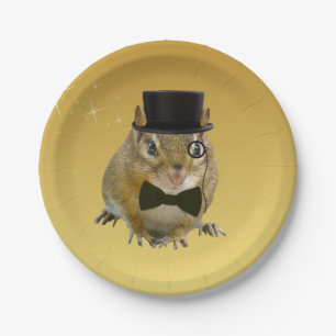 Cute Chipmunk New Year’s Eve Party Paper Plate