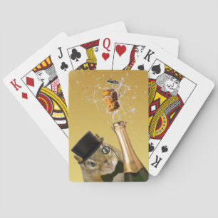 Cute Chipmunk New Year’s Eve Party Playing Cards