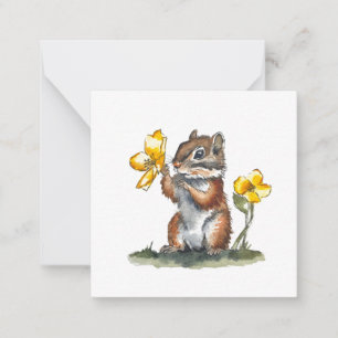 Cute Chipmunk Postcard Style