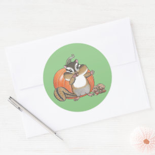 Cute Chipmunk Pumpkin Sticker