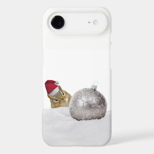 Cute Chipmunk Silver and Snow Christmas Holiday