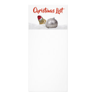 Cute Chipmunk Silver and Snow Christmas List Rack Card