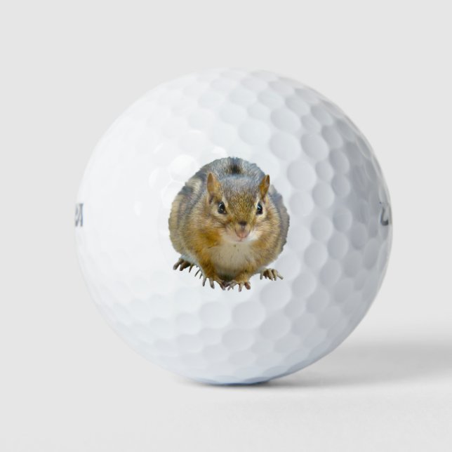 Cute Chipmunk Staring At You Golf Balls (Front)
