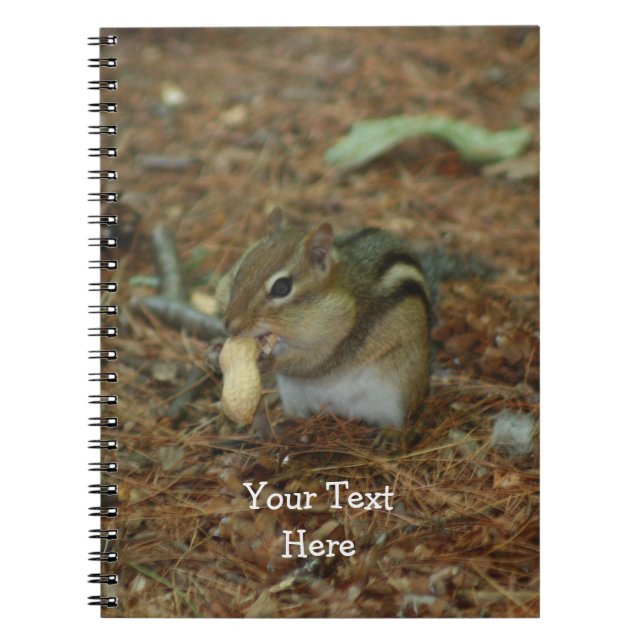 Cute Chipmunk With Nut Animal Notebook (Front)