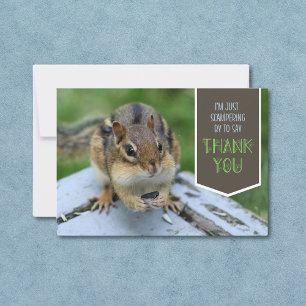 Cute Chipmunk with Seed to Eat Thank You Card