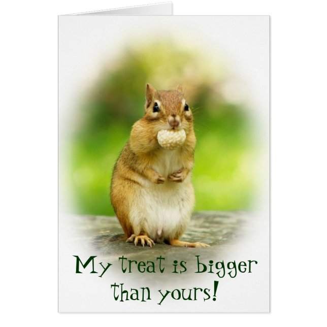 Cute Chipmunk with Treat (Front)