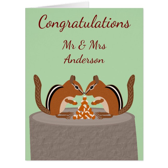 Cute Chipmunks Fall Wedding Custom (Front)