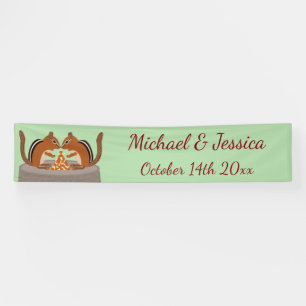 Cute Chipmunks Fall Wedding Custom Banner