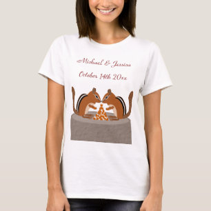 Cute Chipmunks Fall Wedding Custom T-Shirt