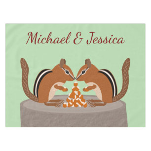 Cute Chipmunks Fall Wedding Custom Tablecloth