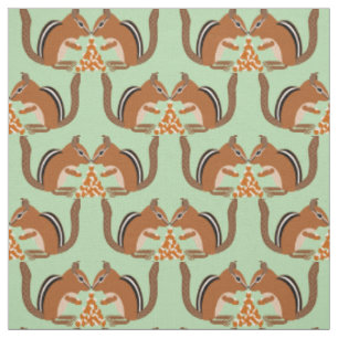 Cute Chipmunks Fall Wedding Patterned Fabric