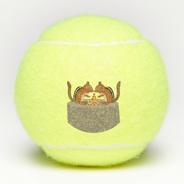 Cute Chipmunks Fall Wedding Tennis Balls (Front)