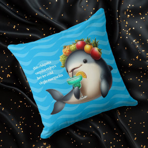 Cute Chiquita Vaquita Enjoying a Virgin Margarita Cushion
