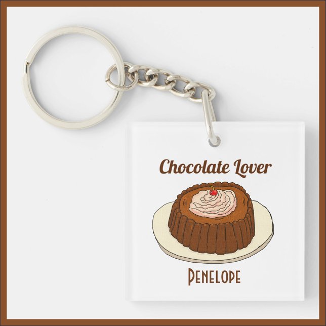 Cute Chocoholic Chocolate Lover Key Ring (Creator Uploaded)