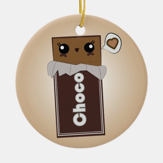 Cute Chocolate Bar Ornament (Front)