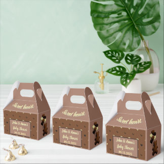 Cute chocolate bear Baby shower favour box