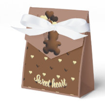 Cute chocolate bear Baby shower favour box