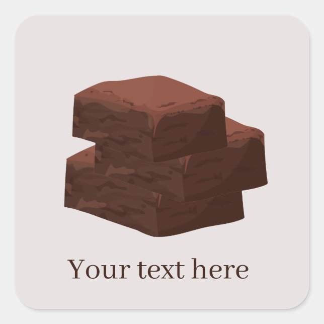 cute chocolate brownie lovers add text  square sticker (Front)