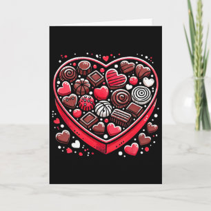 Cute Chocolate Candy Heart Love Valentine Day Wome Card