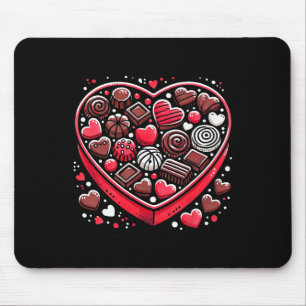 Cute Chocolate Candy Heart Love Valentine Day Wome Mouse Pad