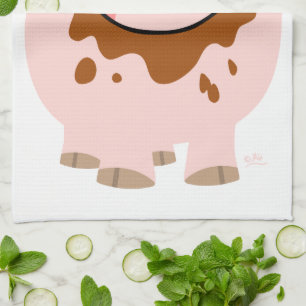 Cute Chocolate Cartoon Pig Kitchen Towel