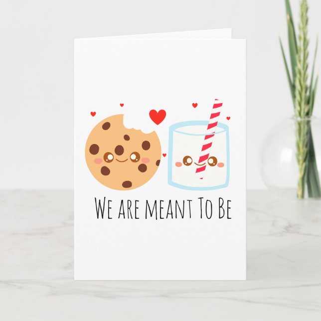 Cute Chocolate Chip Cookie And Glass Of Milk Card (Front)