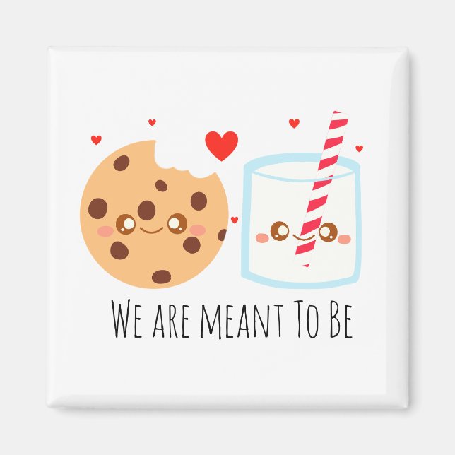 Cute Chocolate Chip Cookie And Glass Of Milk Magnet (Front)