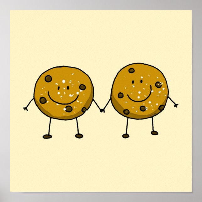 Cute chocolate chip cookie besties poster (Front)