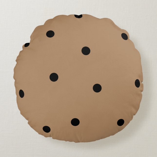Cute Chocolate Chip Cookie Round Cushion (Front)