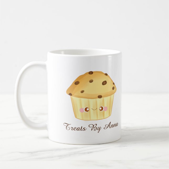Cute Chocolate Chip Muffin Coffee Mug (Left)