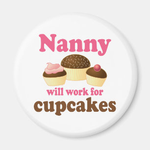 Cute Chocolate Cupcake Occupation Nanny Magnet